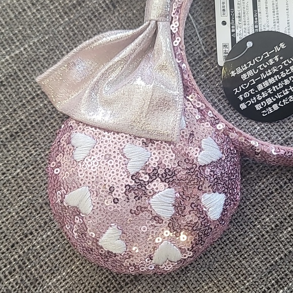 Tokyo Disneyland Minnie Mouse Ears – Pink Sequin Ears & Sparling Pink Bow! - Picture 2 of 6